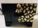 BLACK AND GOLD DECORATIVE WOODEN CHEST WITH DRAWER