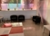 LOTE DE SILLONES SALA ESPERA NEGROS, 5 SILLONES, MESA CENTRAL Y 4 MESITAS BLANCAS