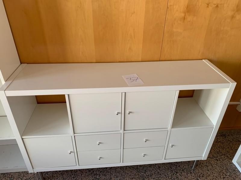 LOTE DE MUEBLES BLANCOS ( 4 UNIDADES), ESTANTERIAS Y ARMARIO